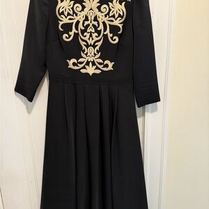 Ted Baker Black Dress with Gold Embroidery